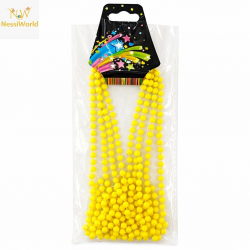 Mey İthalat® Neon Sarı Boncuk Kolye 80 cm – Retro 80’ler 90’lar Parti Aksesuarı