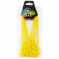 Mey İthalat® Neon Sarı Boncuk Kolye 80 cm – Retro 80’ler 90’lar Parti Aksesuarı