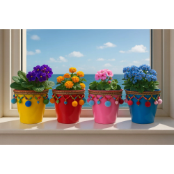 Mey İthalat®  Dekoratif Saksı Akdeniz Tekli KIRMIZI Tekli fiyatı