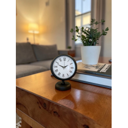 Mey İthalat® Noble Black 25 x 20 Cm Metal Modern Masa Saati