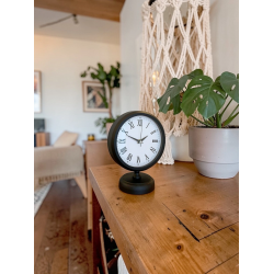 Mey İthalat® Noble Black 25 x 20 Cm Metal Modern Masa Saati