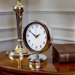 Mey İthalat® Noble Time 25 x 20 Cm Metal Krom Masa Saati