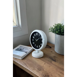 Mey İthalat® Noir White 25 x 20 Cm Dekoratif Masa Saati