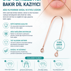Mey İthalat®  Bakır Dil Temizleme Aparatı – Dil Temizleyici – Ağız Bakım Aparatı – Dil Kazıyıcı – Metal Dil Temizleme Ekipmanı