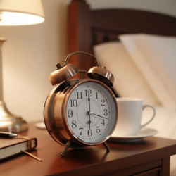 Mey İthalat®  Nostaljik Çalar Saat – Retro Tasarım, Sessiz Akan Mekanizma, Yüksek Sesli Alarm, Masa ve Komodin İçin Dekoratif Saat