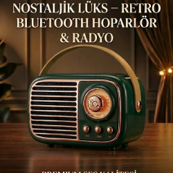 Mey İthalat®  Nostaljik Retro Bluetooth  - FM Radyo, USB ve Bluetooth Kablosuz Hoparlör