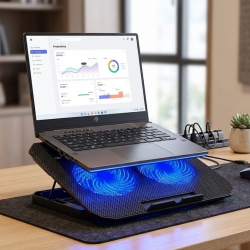 Mey İthalat® Notebook Soğutucu Fanlı Stand USB Portlu 8 Kademe Laptop Sehpası
