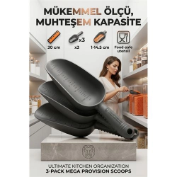 Mey İthalat® Ölçekli Büyük Erzak Küreği, Çok Amaçlı Mutfak Bakliyat Un Ölçü Kaşığı Kepçesi 719819