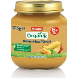 Mey İthalat®   Organik Kayısı Muz Püresi Kavanoz Maması 125 Gr