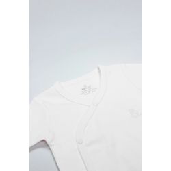 Mey İthalat®   Organik Natural Basic Style Kruvaze Yarım Kol Body BS17101 Beyaz