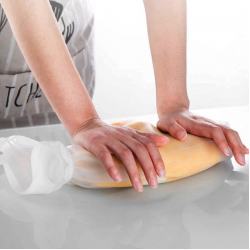 Mey İthalat®  Orta Hamur Torbası Silikon Şeffaf Hamur Yoğurma Torbası Ekmek Makarna Mantı  Hamuru Kolay Yo