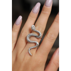 Mey İthalat® Otantik Yılan Tasarımlı Ayarlamalı Kadın Yüzük