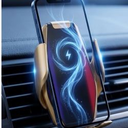 Mey İthalat® Otomatik Açılan Araç Telefon Tutucu Kablosuz Şarj ve Tek Elle Kullanım
