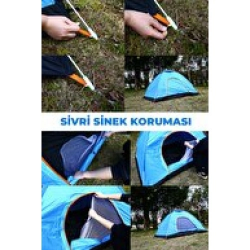 Mey İthalat® Otomatik Havada Açılan Su Geçirmez Çadır 4 Kişilik
