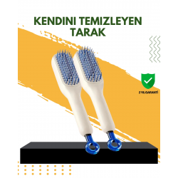 Mey İthalat® Otomatik Temizlemeli Saç Fırçası – Ergonomik Tasarım, Masaj Etkili, Elektriklenmeyi Önleyici