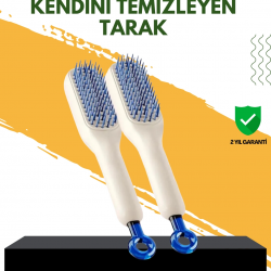 Mey İthalat® Otomatik Temizlemeli Saç Fırçası – Ergonomik Tasarım, Masaj Etkili, Elektriklenmeyi Önleyici