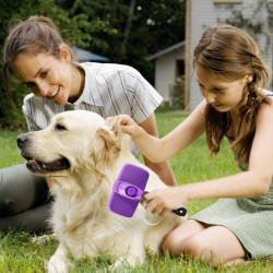 Mey İthalat®   Otomatik Temizlenebilen Tuşlu Pratik Kedi Köpek Tüy Toplama Fırçası