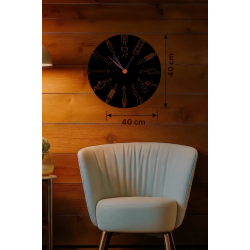 Mey İthalat® Otomobil Parçaları Tasarım Ahşap Duvar Saati - 40x40 cm Mekanik Saat
