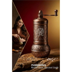 Mey İthalat® Ottoman Bakır Serisi - Antik İşlemeli Tuz ve Karabiber Değirmeni 722905