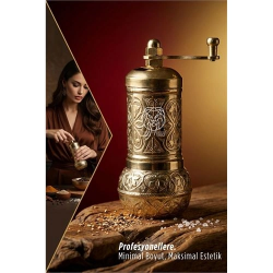 Mey İthalat® Ottoman Gold Serisi - Antik İşlemeli Tuz ve Karabiber Değirmeni 722900
