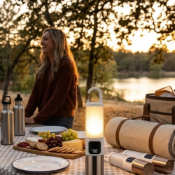 Mey İthalat® Outdoor Kamp Feneri USB Şarjlı Yüksek Parlaklık Güç Ekranlı LED Aydınlatma