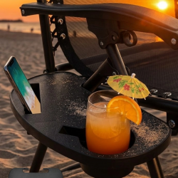 Mey İthalat® Outdoor Kamp Sandalyesi Yanlık Tepsi Pratik Telefon Bardak Standı