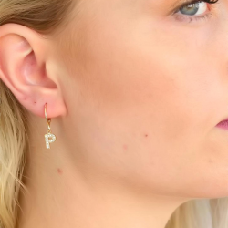 Mey İthalat® P Harf Bayan Küpe