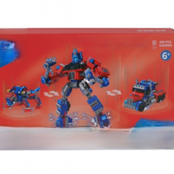 Mey İthalat® P626006-KARMA DÖNÜŞEN ROBOTLAR BLOCK OYUNCAK-KIRMIZI