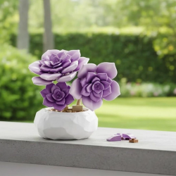 Mey İthalat® P657061 MOR SUKULENT MODEL 76 PARÇA BLOCK OYUNCAK