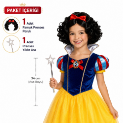 Mey İthalat® Pamuk Prenses Peruk ve Yıldız Asası Seti 2 Parça