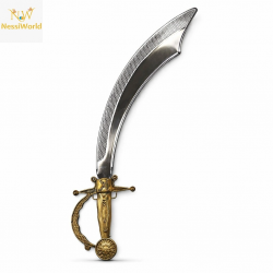 Mey İthalat® Parlak Metal Görünümlü Eskitmabe Kzalı Plastik Korsan Kılıcı 45 cm
