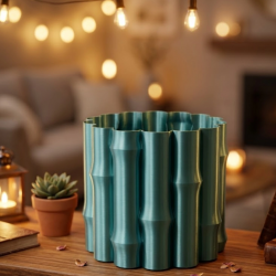 Mey İthalat® Parlak Yeşil Dekoratif Vazo Modern Tasarım Şık Masa Üstü Aksesuar