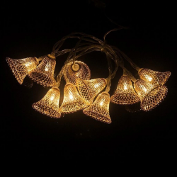 Mey İthalat®  Parti ve Özel Gün Dekorasyonu Çan Şeklinde Metal Şerit Led Işık