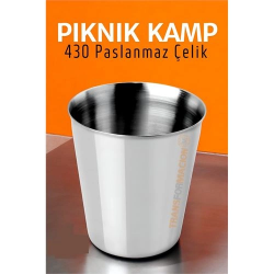 Mey İthalat® Paslanmaz Çelik Bardak – Kamp, Piknik ve Mutfak İçin Dayanıklı Metal Bardak 719313