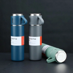Mey İthalat® Paslanmaz Çelik Bardaklı Termos Seti 500 ML