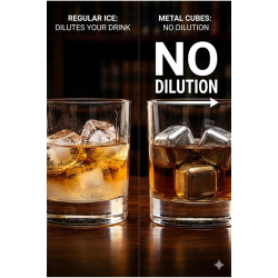 Mey İthalat® Paslanmaz Çelik Buz Küpü 4’lü Set – İçeceği Sulandırmadan Soğutucu Metal Taş