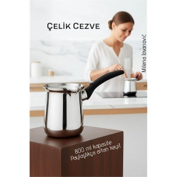Mey İthalat® Paslanmaz Çelik Cezve 800 ml 719644