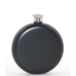 Mey İthalat® Paslanmaz Çelik Yuvarlak 5 Oz Tekli Matara Siyah Renk