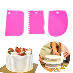 Mey İthalat®  Pasta Hamur Şekillendirici Spatula Kesici Kazıyıcı Dekoratör Set