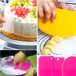 Mey İthalat®  Pasta Hamur Şekillendirici Spatula Kesici Kazıyıcı Dekoratör Set