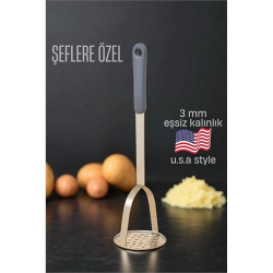 Mey İthalat® Patates Ezici 3 mm Kalınlık 304 Paslanmaz Çelik Havuç Muz Avokado Ezici 722003