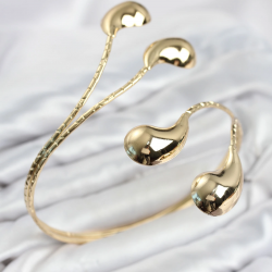 Mey İthalat® Pazu Bileklik Gold Renk Pirinç Damla Model