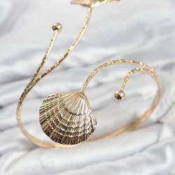 Mey İthalat® Pazu Bileklik Gold Renk Pirinç Deniz Kabuğu Model