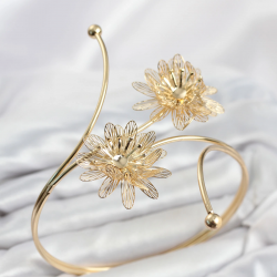 Mey İthalat® Pazu Bileklik Gold Renk Pirinç Lotus Model