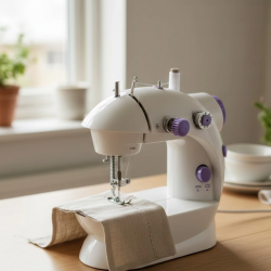 Mey İthalat® Pedallı Mini Dikiş Makinesi Çift Makara Kilitli Dikiş