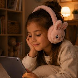 Mey İthalat® Peluş Bluetooth Kulaküstü Kulaklık Şarjlı Mikrofonlu TF Kart Destekli