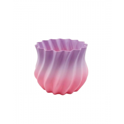 Mey İthalat® Pembe Lila Degrade Kıvrımlı 3D Vazo Estetik Ev Ofis Dekoru