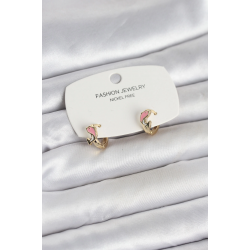 Mey İthalat® Pembe Yunus Balığı Model Gold Renk Pirinç Çocuk Küpe