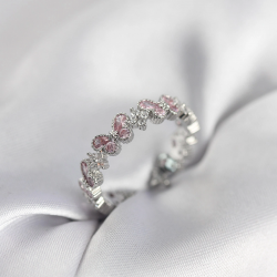 Mey İthalat® Pembe Zirkon Taşlı Kelebek Model Kadın Yüzük