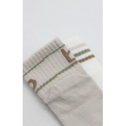 Mey İthalat® Penye Kaymaz Soket Çorap 2li 10144 Taş Ekru